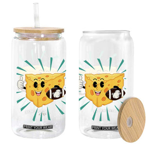 Funny Cheese Head Football Player Sports Gift Idea Glass Can TS12 Print Your Wear