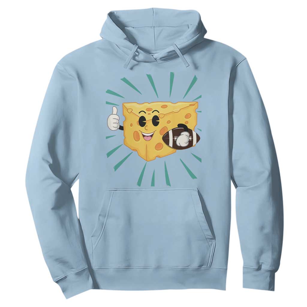 Funny Cheese Head Football Player Sports Gift Idea Hoodie TS12 Light Blue Print Your Wear