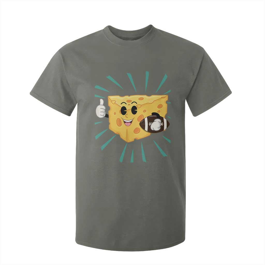 Funny Cheese Head Football Player Sports Gift Idea T Shirt For Kid TS12 Military Green Print Your Wear