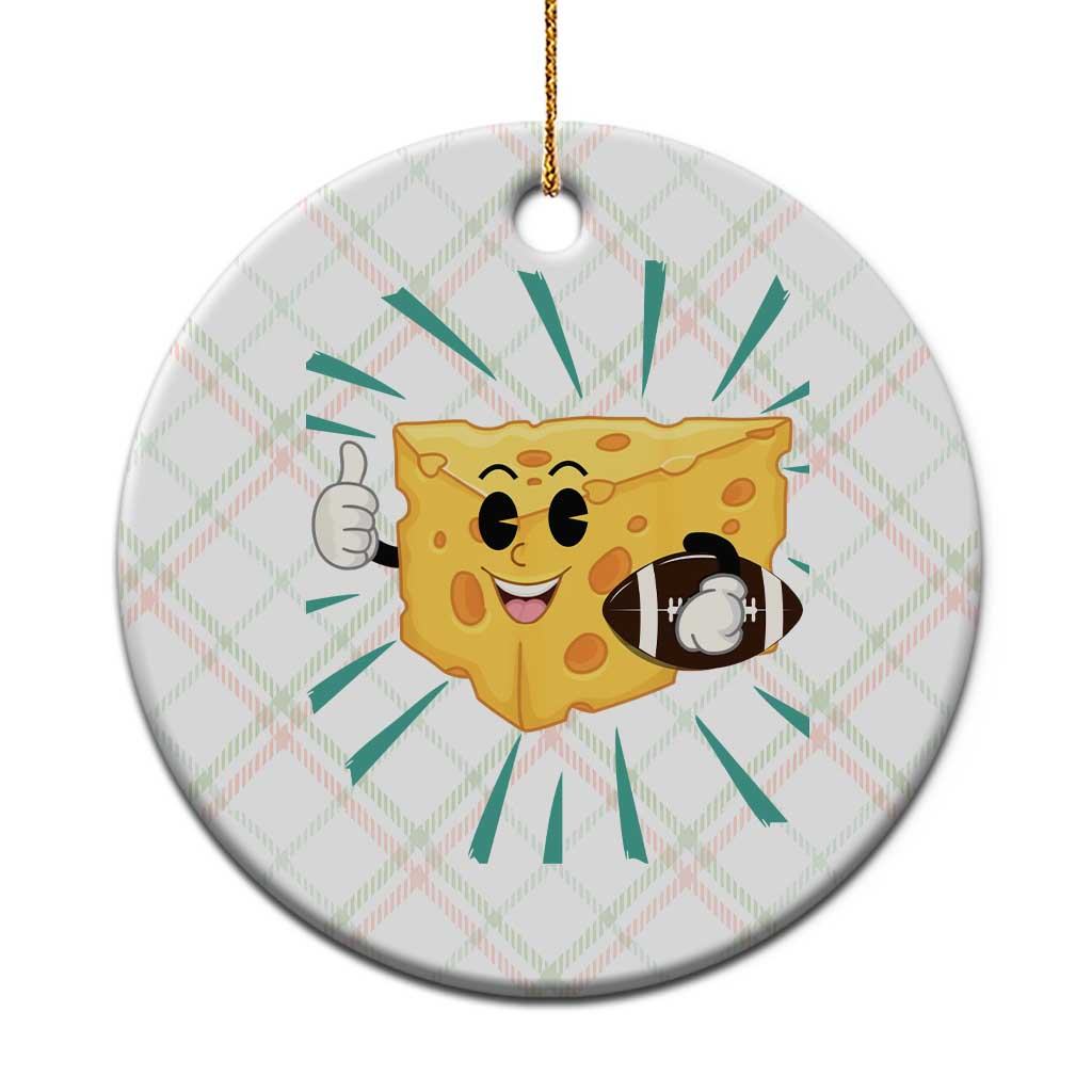 Funny Cheese Head Football Player Sports Gift Idea Ceramic Ornament TS12 1pc Christmas Plaid Print Your Wear