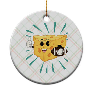Funny Cheese Head Football Player Sports Gift Idea Ceramic Ornament TS12 1pc Christmas Plaid Print Your Wear