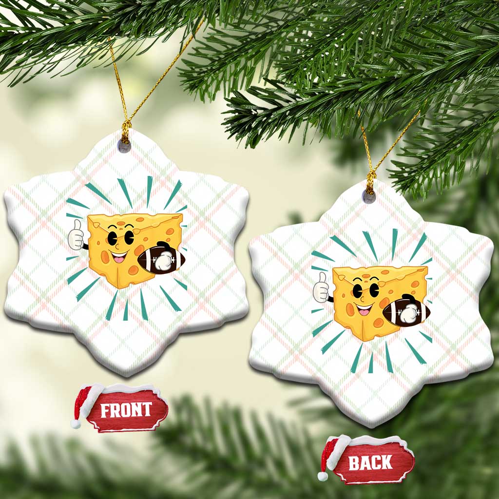 Funny Cheese Head Football Player Sports Gift Idea Ceramic Ornament TS12 Print Your Wear