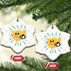 Funny Cheese Head Football Player Sports Gift Idea Ceramic Ornament TS12 Print Your Wear