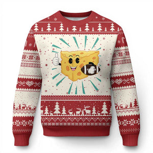 Funny Chz Head Football Player Sports Gift Idea Ugly Christmas Sweater TS12 Beige Red Print Your Wear