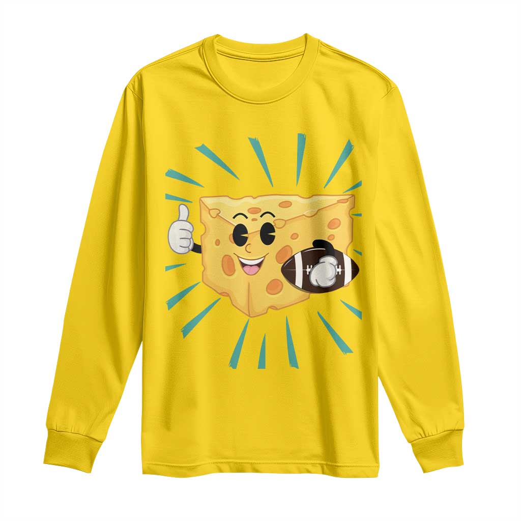 Funny Cheese Head Football Player Sports Gift Idea Long Sleeve Shirt TS12 Daisy Print Your Wear
