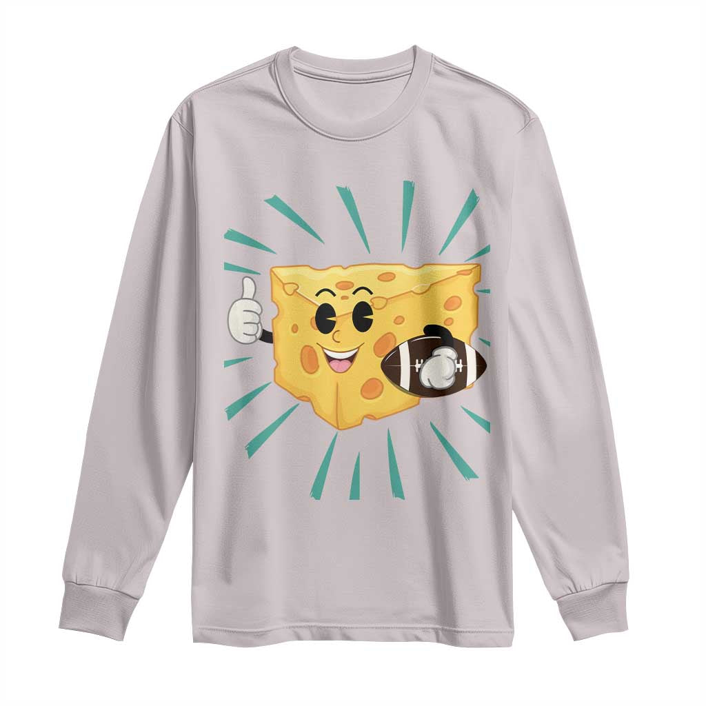 Funny Chz Head Football Player Sports Gift Idea Long Sleeve Shirt TS12 Ice Gray Print Your Wear