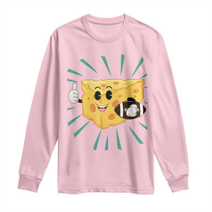 Funny Cheese Head Football Player Sports Gift Idea Long Sleeve Shirt TS12 Light Pink Print Your Wear