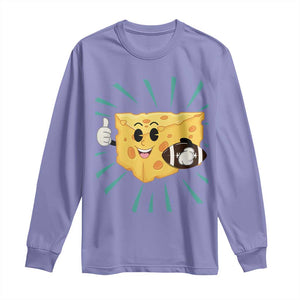 Funny Cheese Head Football Player Sports Gift Idea Long Sleeve Shirt TS12 Violet Print Your Wear