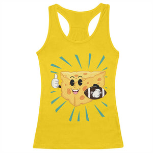 Funny Cheese Head Football Player Sports Gift Idea Racerback Tank Top - Print Your Wear