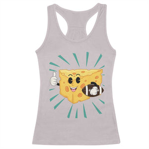 Funny Cheese Head Football Player Sports Gift Idea Racerback Tank Top - Print Your Wear