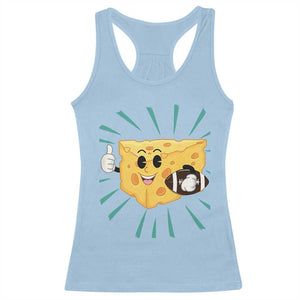 Funny Cheese Head Football Player Sports Gift Idea Racerback Tank Top - Print Your Wear