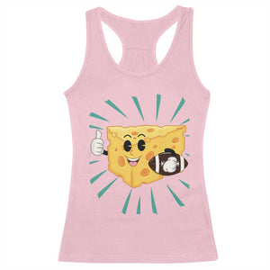 Funny Cheese Head Football Player Sports Gift Idea Racerback Tank Top - Print Your Wear