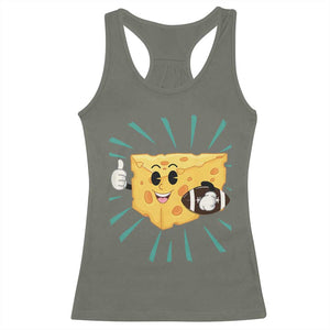 Funny Cheese Head Football Player Sports Gift Idea Racerback Tank Top - Print Your Wear
