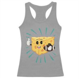 Funny Cheese Head Football Player Sports Gift Idea Racerback Tank Top - Print Your Wear