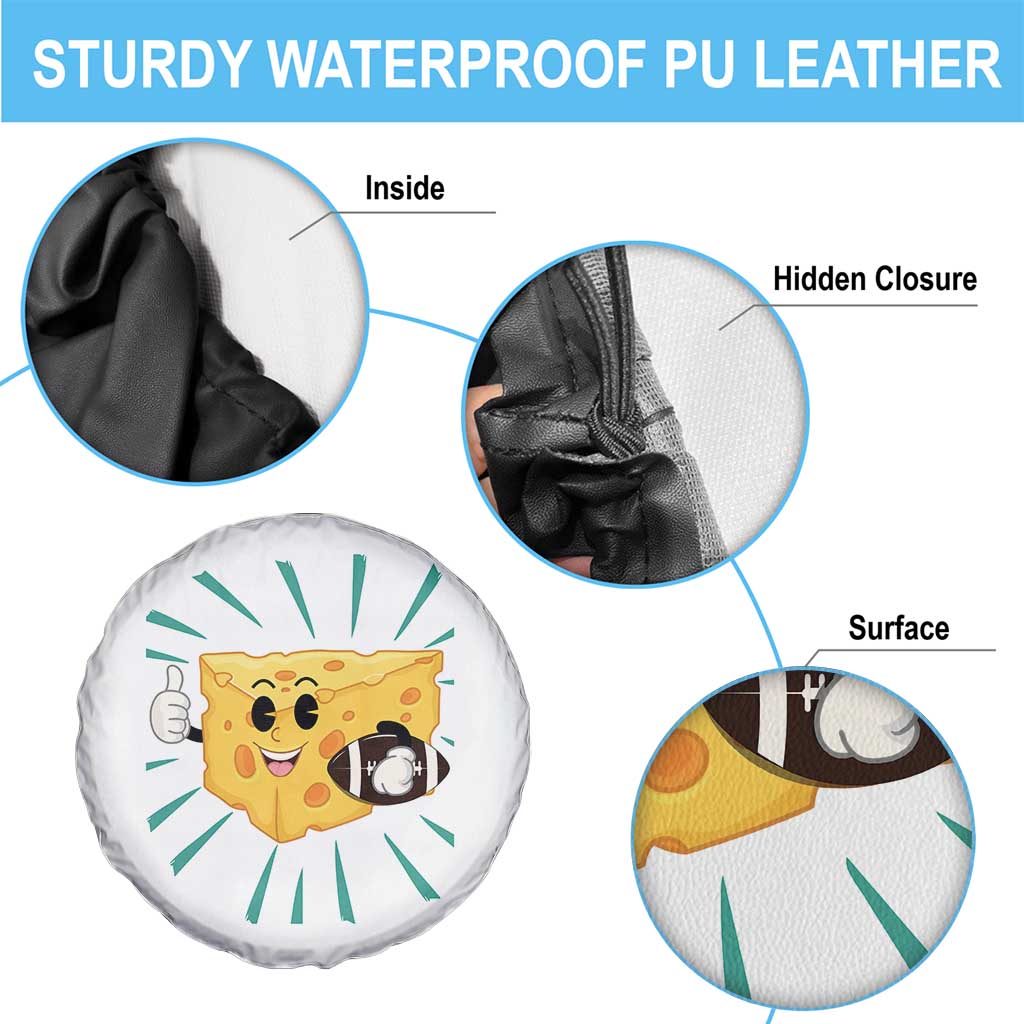 Funny Cheese Head Football Player Sports Gift Idea Spare Tire Cover TS12 Print Your Wear