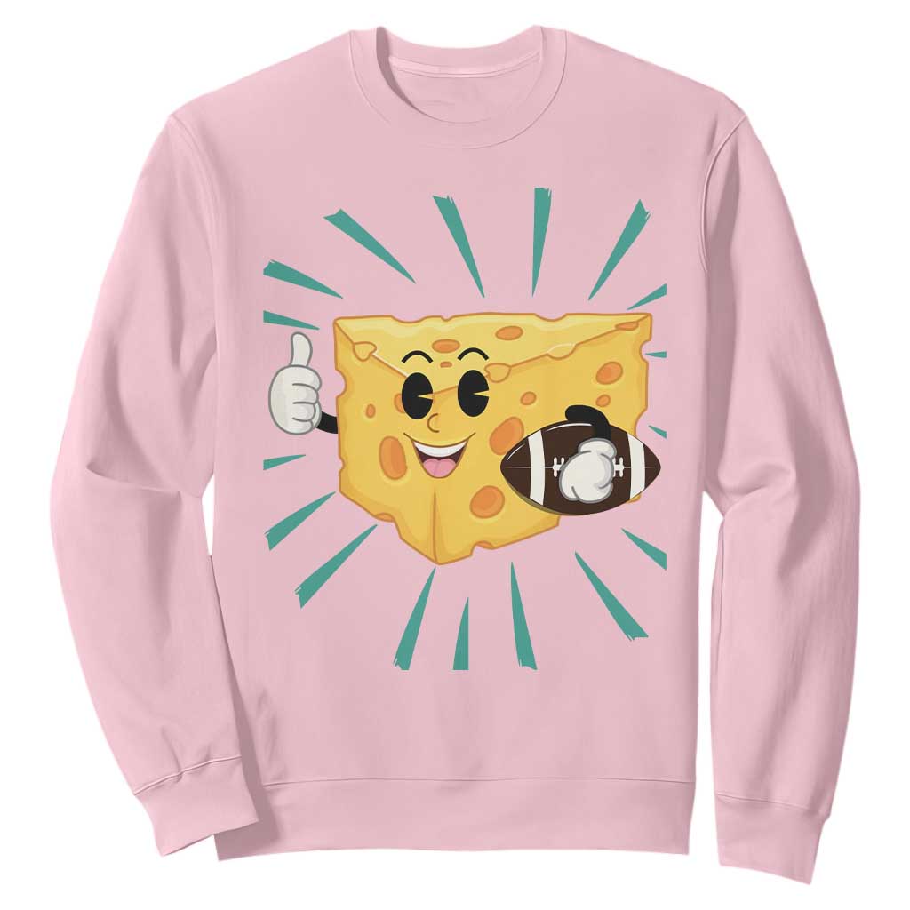 Funny Cheese Head Football Player Sports Gift Idea Sweatshirt TS12 Light Pink Print Your Wear