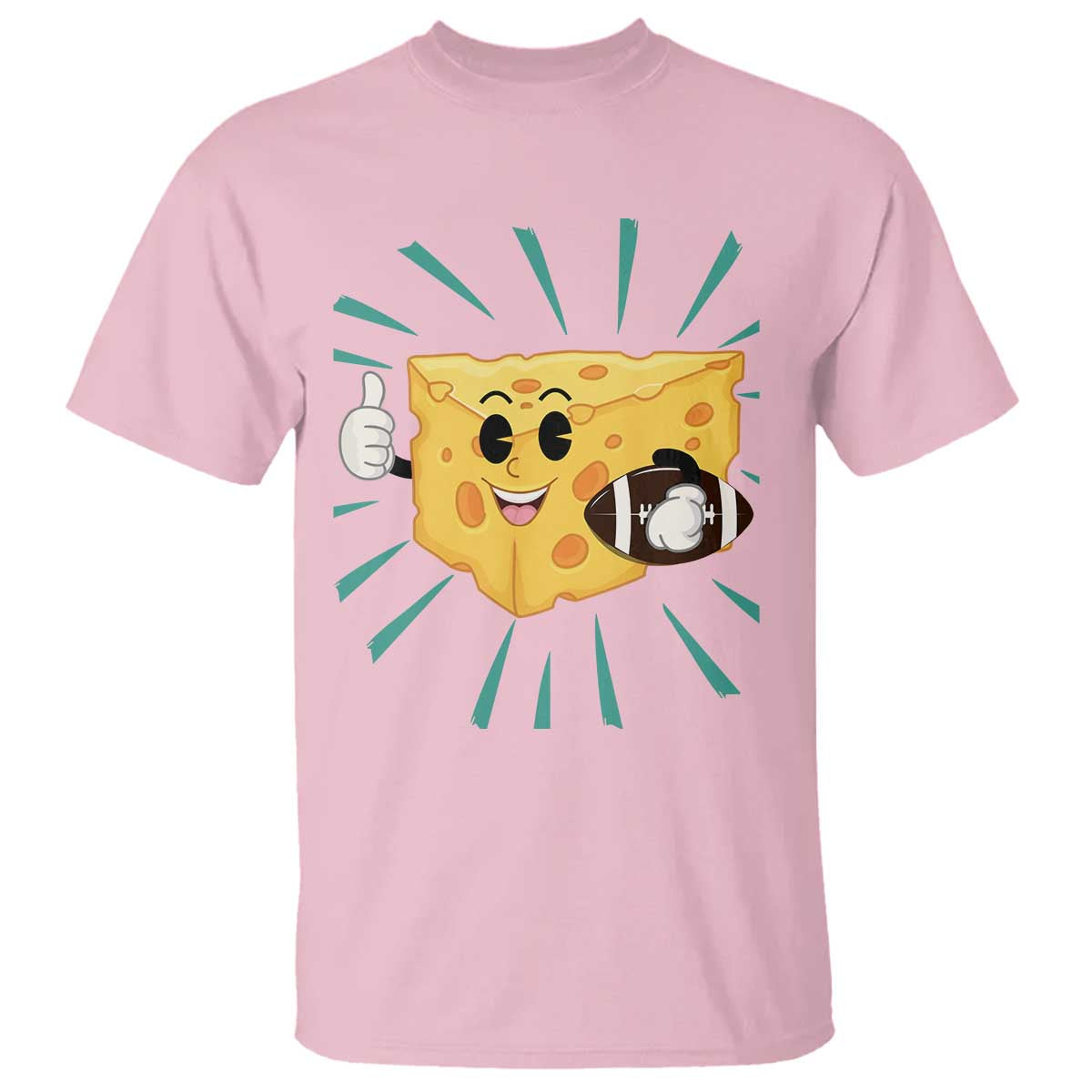 Funny Cheese Head Football Player Sports Gift Idea T Shirt TS12 Light Pink Print Your Wear