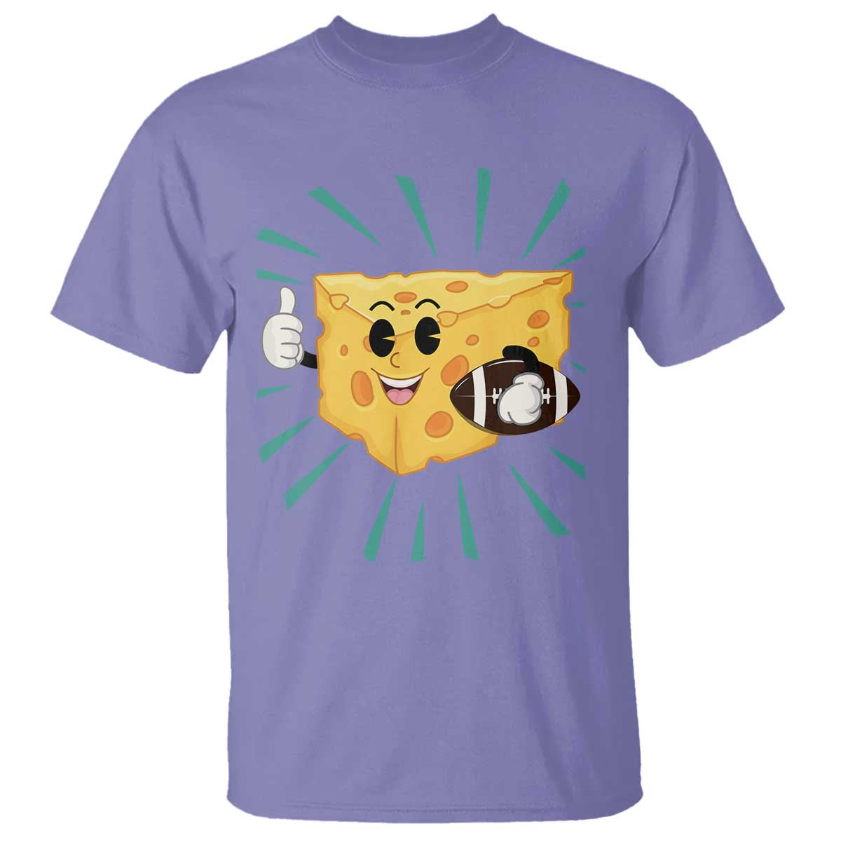 Funny Cheese Head Football Player Sports Gift Idea T Shirt TS12 Violet Print Your Wear