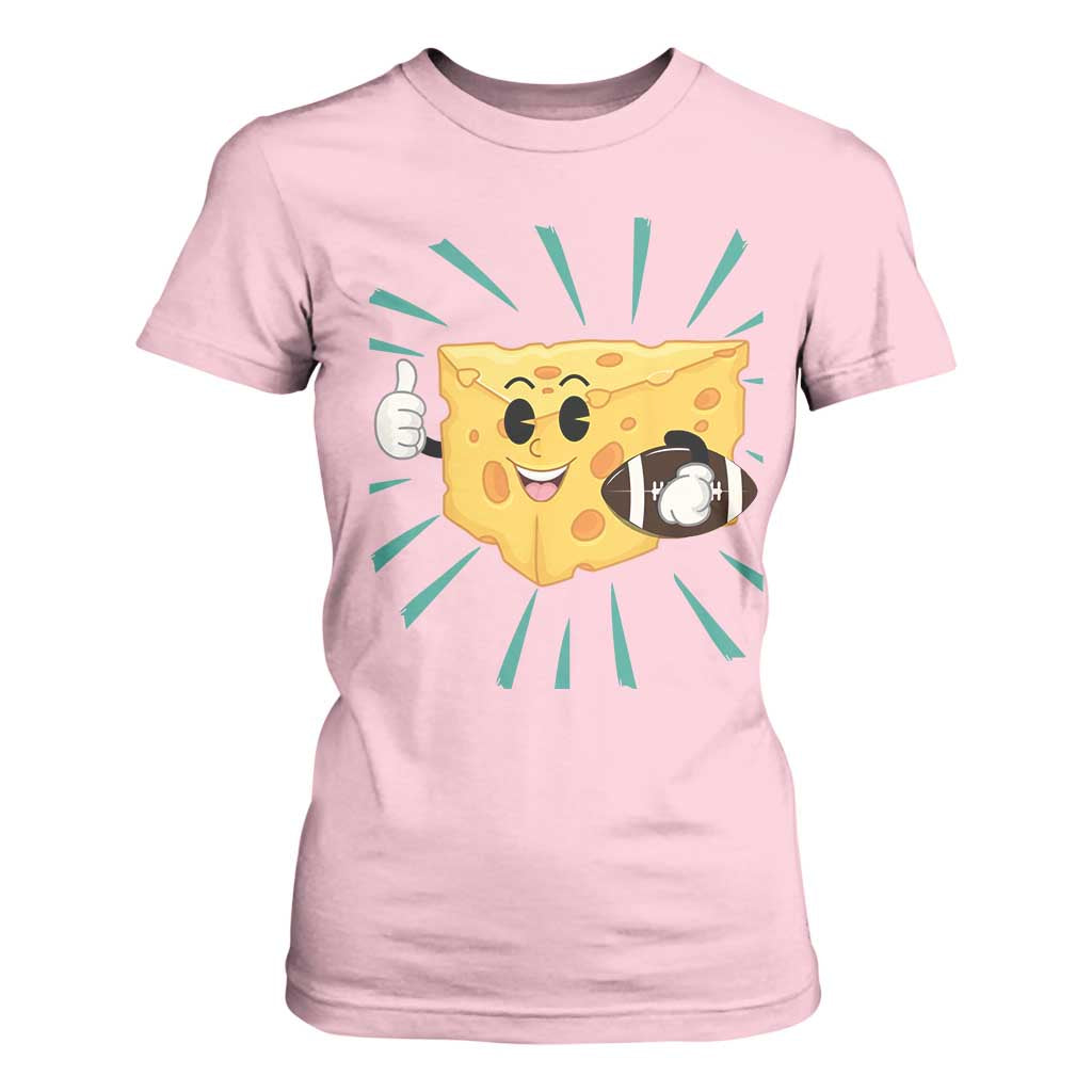 Funny Cheese Head Football Player Sports Gift Idea T Shirt For Women TS12 Light Pink Print Your Wear