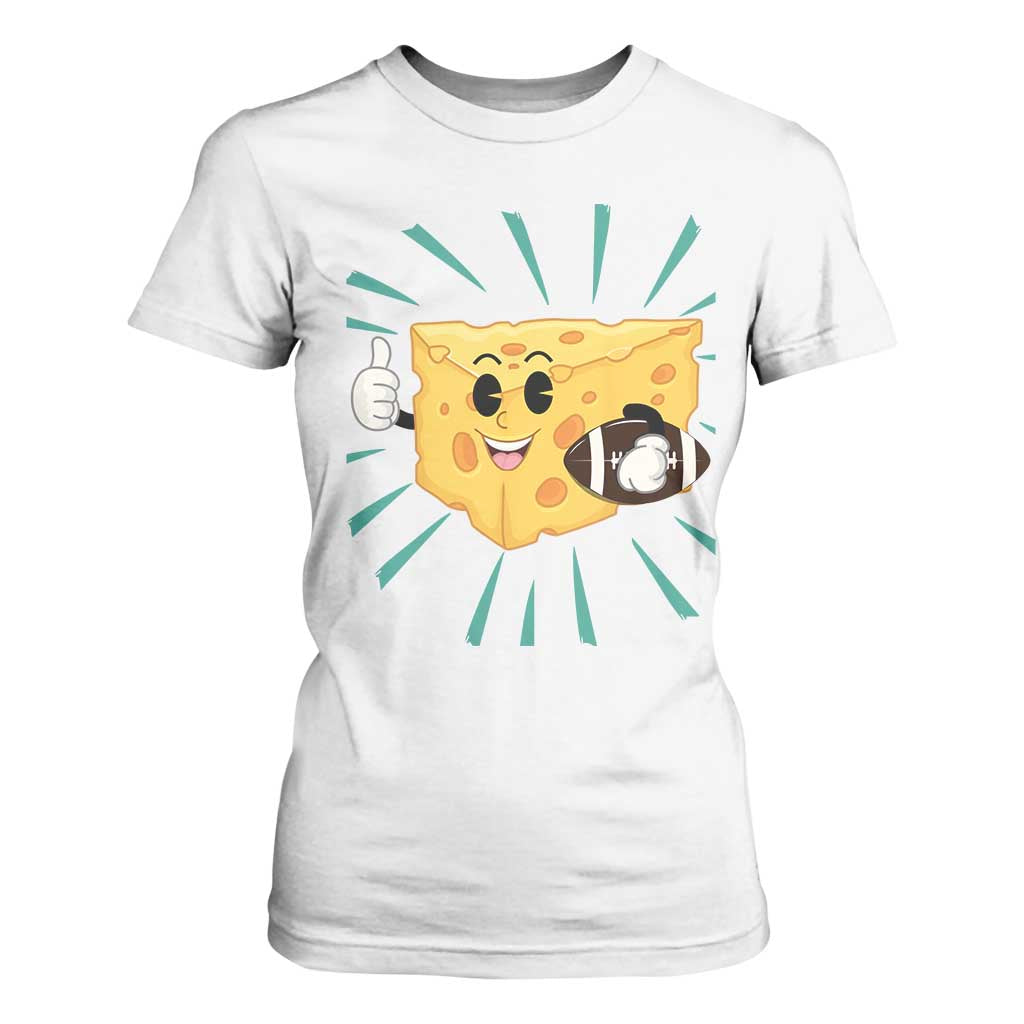 Funny Cheese Head Football Player Sports Gift Idea T Shirt For Women TS12 White Print Your Wear