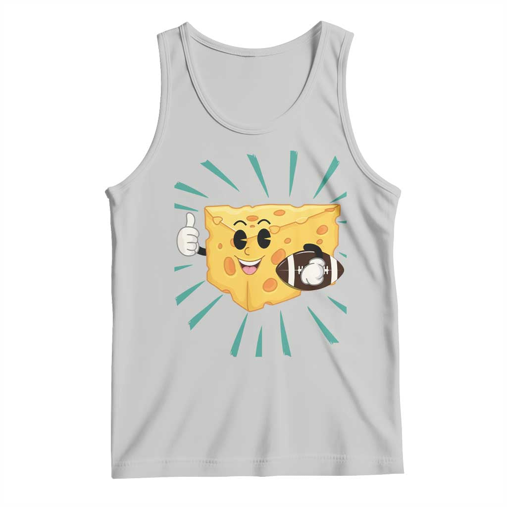 Funny Cheese Head Football Player Sports Gift Idea Tank Top TS12 Ash Print Your Wear