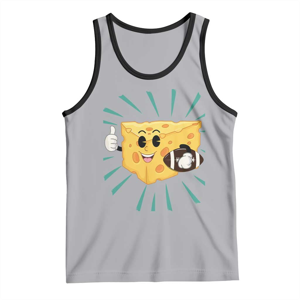 Funny Cheese Head Football Player Sports Gift Idea Tank Top TS12 Athletic Heather Black Print Your Wear