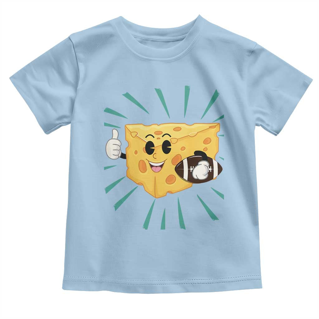 Funny Cheese Head Football Player Sports Gift Idea Toddler T Shirt TS12 Light Blue Print Your Wear