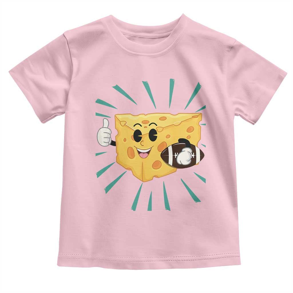 Funny Cheese Head Football Player Sports Gift Idea Toddler T Shirt TS12 Light Pink Print Your Wear