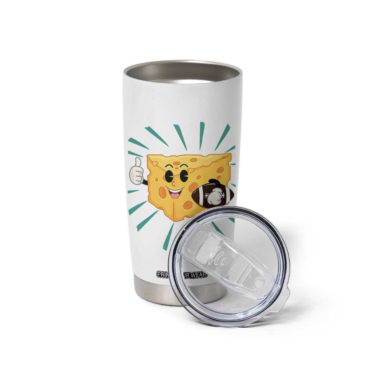 Funny Cheese Head Football Player Sports Gift Idea Tumbler Cup TS12 Print Your Wear