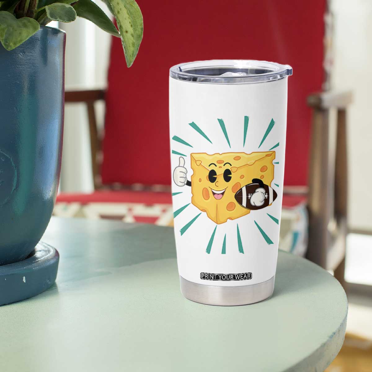 Funny Chz Head Football Player Sports Gift Idea Tumbler Cup TS12 Print Your Wear