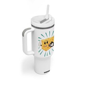 Funny Cheese Head Football Player Sports Gift Idea Tumbler With Handle TS12 Print Your Wear