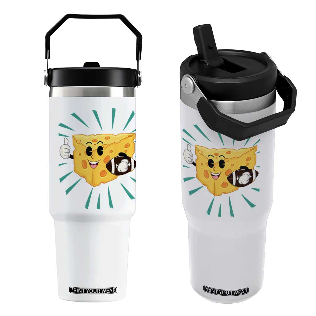 Funny Chz Head Football Player Sports Gift Idea Flip Straw Tumbler TS12 One Size: 30 oz White Print Your Wear
