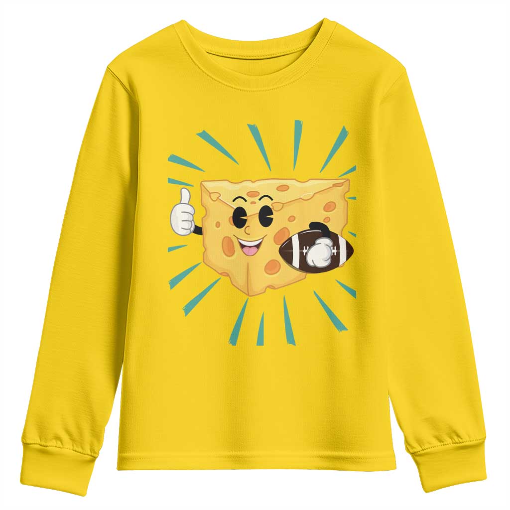 Funny Cheese Head Football Player Sports Gift Idea Youth Sweatshirt TS12 Daisy Print Your Wear