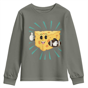 Funny Chz Head Football Player Sports Gift Idea Youth Sweatshirt TS12 Military Green Print Your Wear