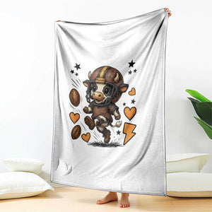 Football Lover Throw Blanket Cute Dairy Cow Playing Football TS12 Print Your Wear