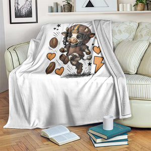 Football Lover Throw Blanket Cute Dairy Cow Playing Football TS12 Print Your Wear