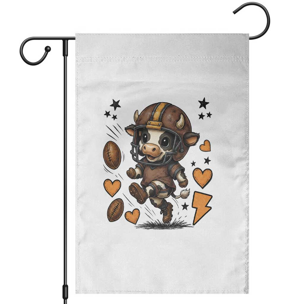 Football Lover Garden Flag Cute Dairy Cow Playing Football TS12 White Print Your Wear