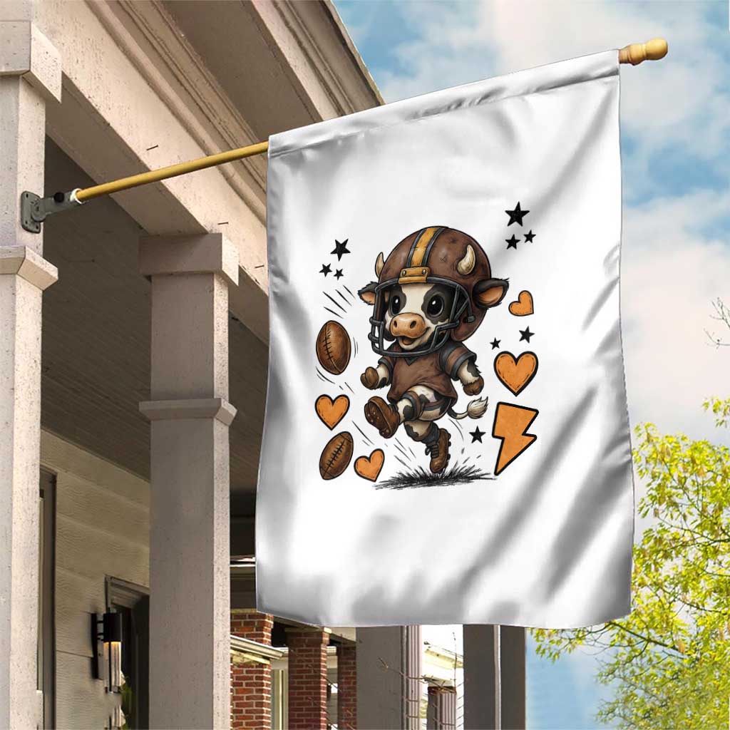 Football Lover Garden Flag Cute Dairy Cow Playing Football TS12 Print Your Wear