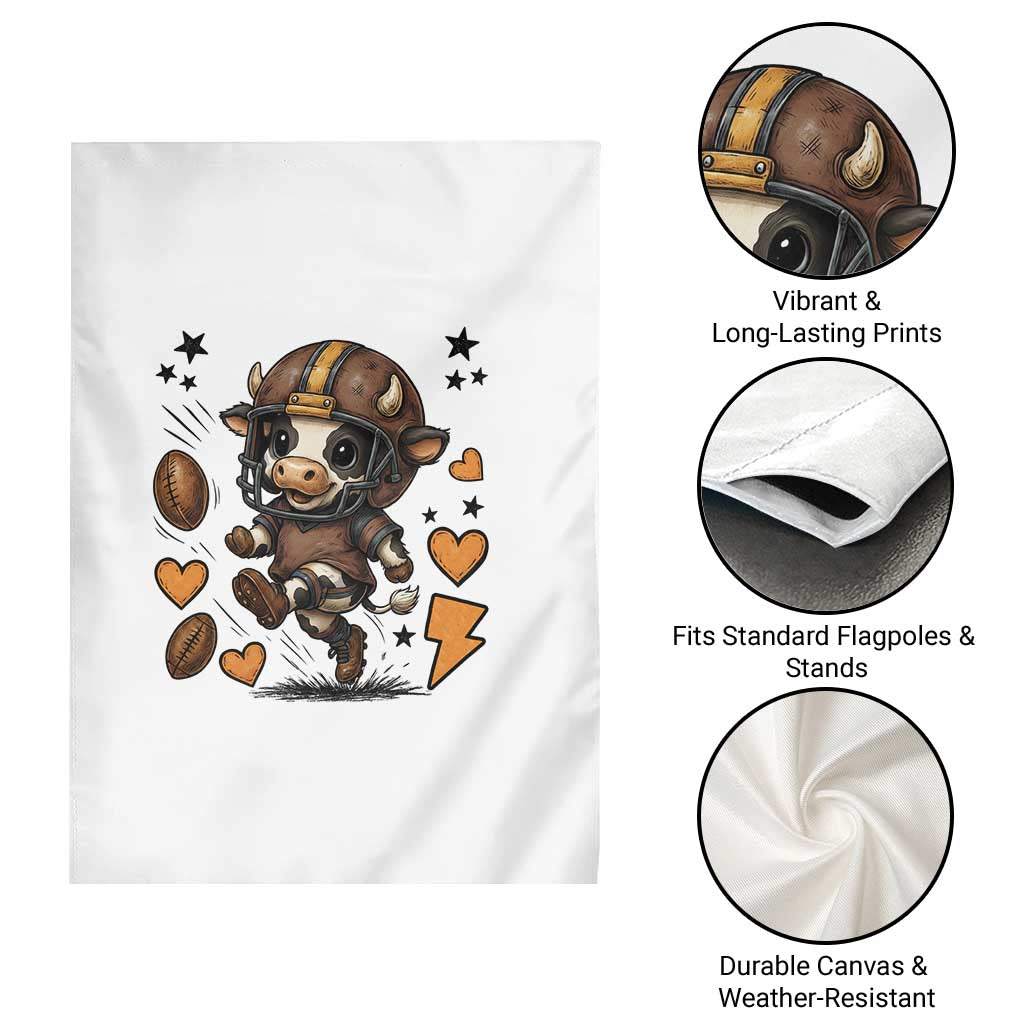 Football Lover Garden Flag Cute Dairy Cow Playing Football TS12 Print Your Wear