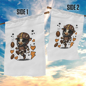 Football Lover Garden Flag Cute Dairy Cow Playing Football TS12 Print Your Wear