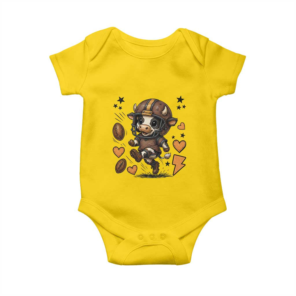 Football Lover Baby Onesie Cute Dairy Cow Playing Football TS12 Daisy Print Your Wear
