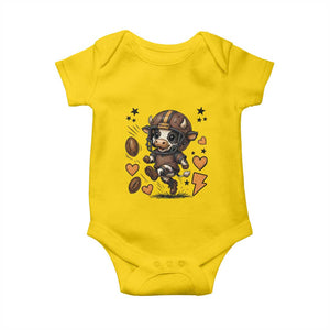 Football Lover Baby Onesie Cute Dairy Cow Playing Football TS12 Daisy Print Your Wear