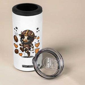 Football Lover 4 in 1 Can Cooler Tumbler Cute Dairy Cow Playing Football TS12 Print Your Wear