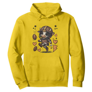 Football Lover Hoodie Cute Dairy Cow Playing Football TS12 Daisy Print Your Wear