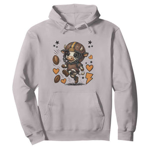 Football Lover Hoodie Cute Dairy Cow Playing Football TS12 Ice Gray Print Your Wear