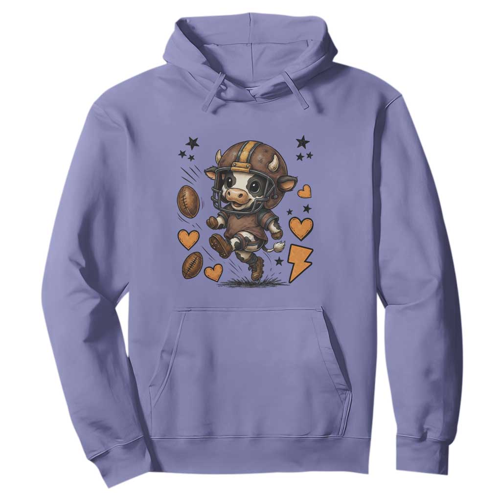 Football Lover Hoodie Cute Dairy Cow Playing Football TS12 Violet Print Your Wear