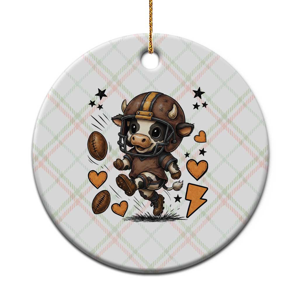 Football Lover Ceramic Ornament Cute Dairy Cow Playing Football TS12 1pc Christmas Plaid Print Your Wear