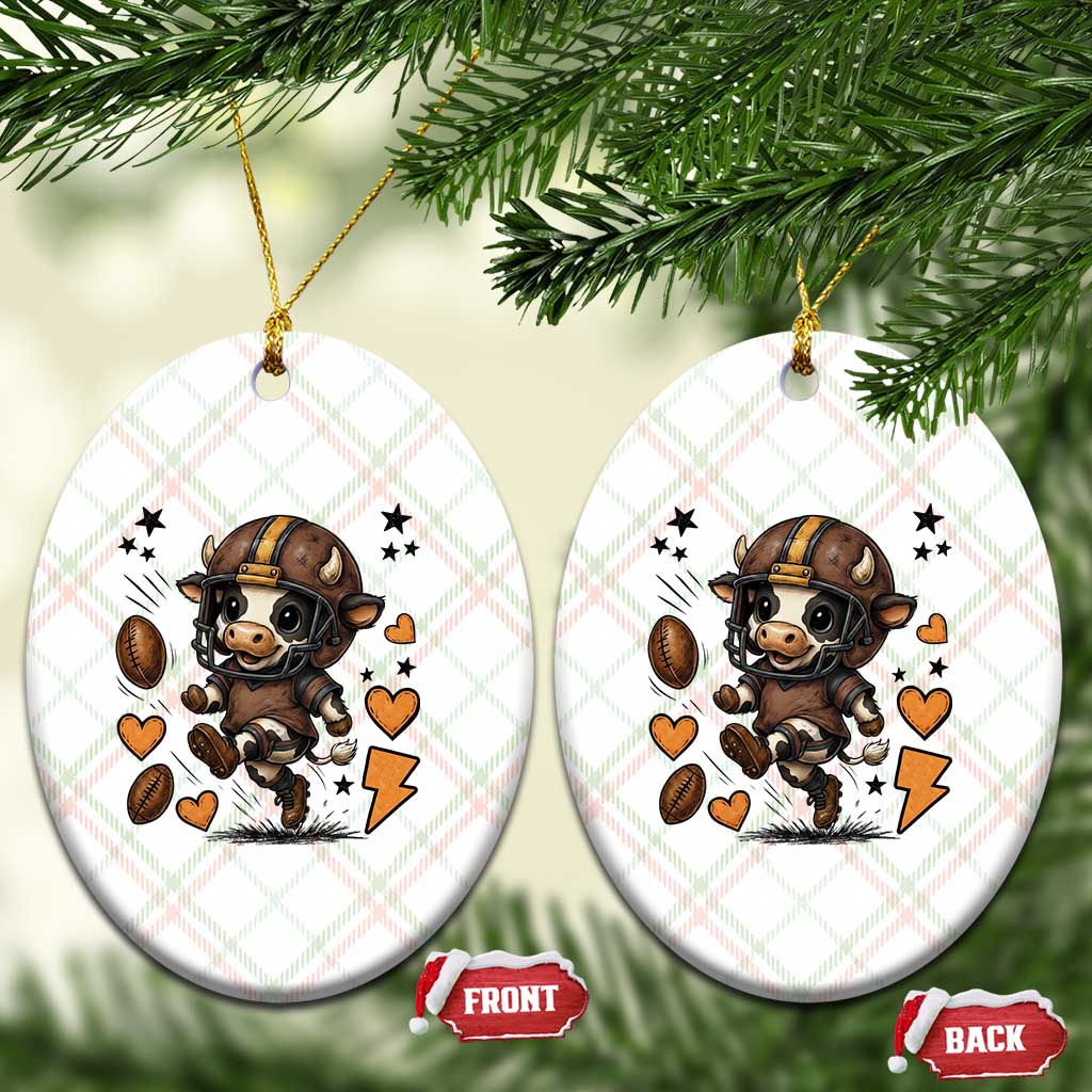 Football Lover Ceramic Ornament Cute Dairy Cow Playing Football TS12 Print Your Wear