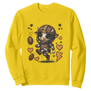 Football Lover Sweatshirt Cute Dairy Cow Playing Football TS12 Daisy Print Your Wear