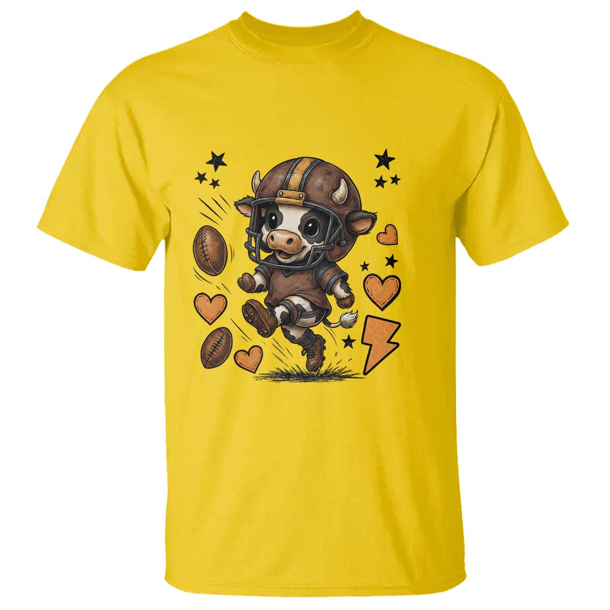 Football Lover T Shirt Cute Dairy Cow Playing Football TS12 Daisy Print Your Wear